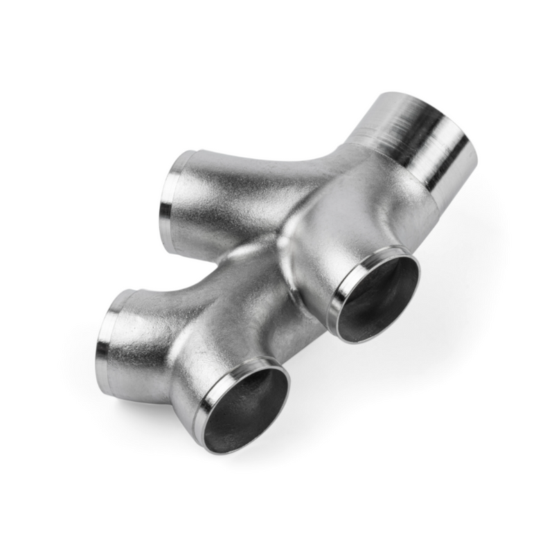 APR 3" (76mm) to Quad 2.5" (63.5mm) Cast Stainless Steel Exhaust Double Y Splitter