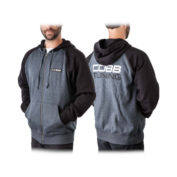 COBB Tuning Logo Grey/Black Full-Zip Hoodie