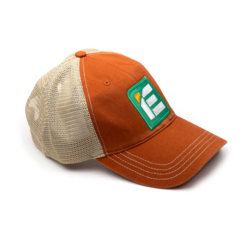 Integrated Engineering Orange & Kahaki Twill Snapback Trucker Hat