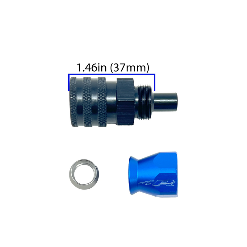 Precision Raceworks 6AN to 3/8" Female Quick Connect PTFE Fuel Line Fitting | VW · Audi · BMW