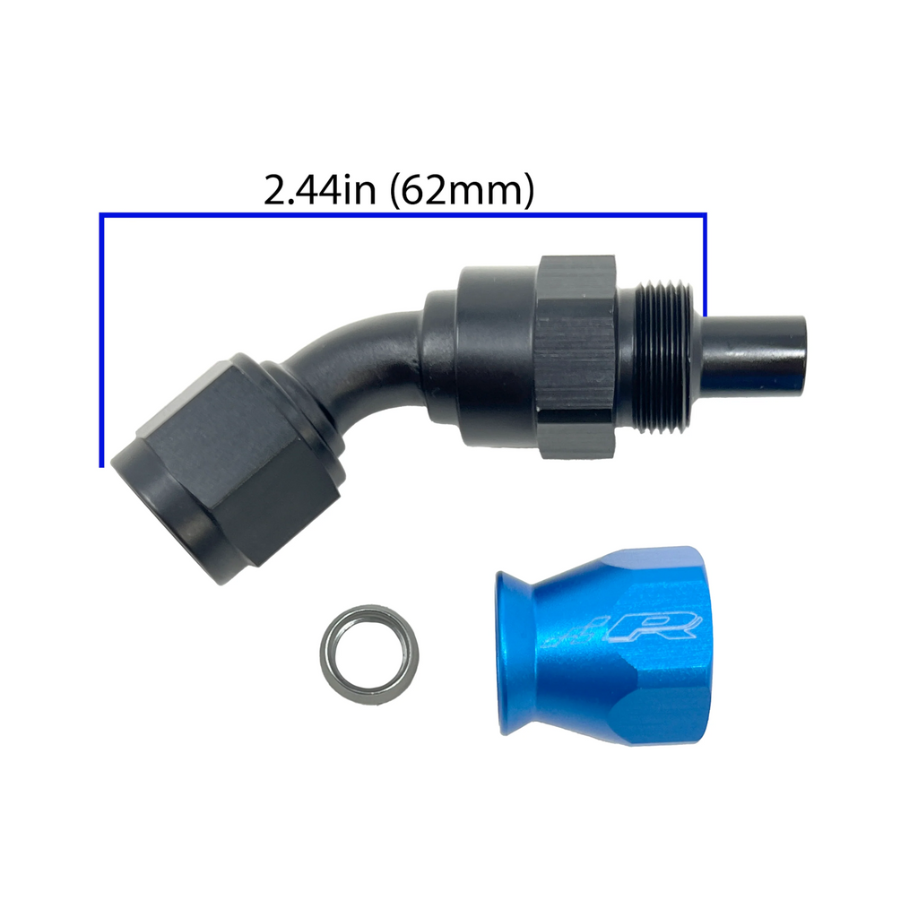 Precision Raceworksfuel Line Precision Raceworks PTFE to 45 Degree 6AN Female Flare Fuel Line Fitti ...