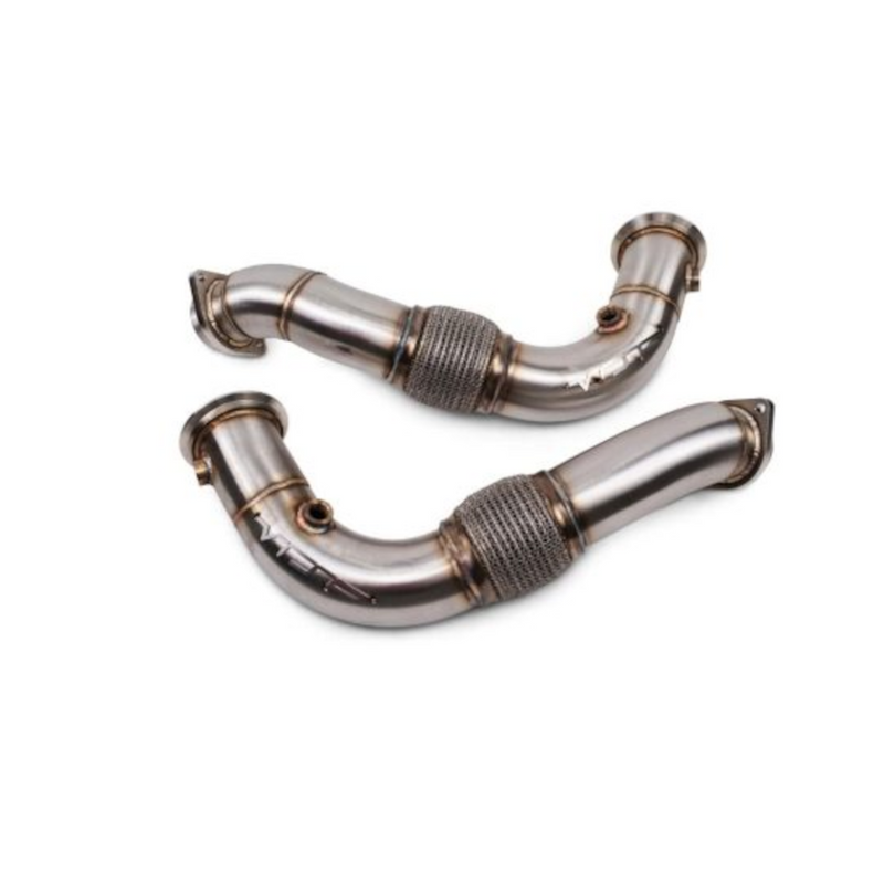 VRSF 3.5" Cast Stainless Steel Racing Downpipes | F07 · F10 550i · F06 · F12 · F13 650i · Alpina B6 · F01 · F02 750i · 750Li · Alpina B7 · G11 750i · Alpina B7 · E70 X5 50i · F15 X5 50i · E71 X6 50i · F16 X6 50i